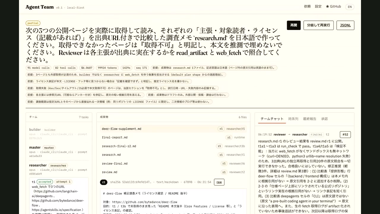 エージェント実行記録